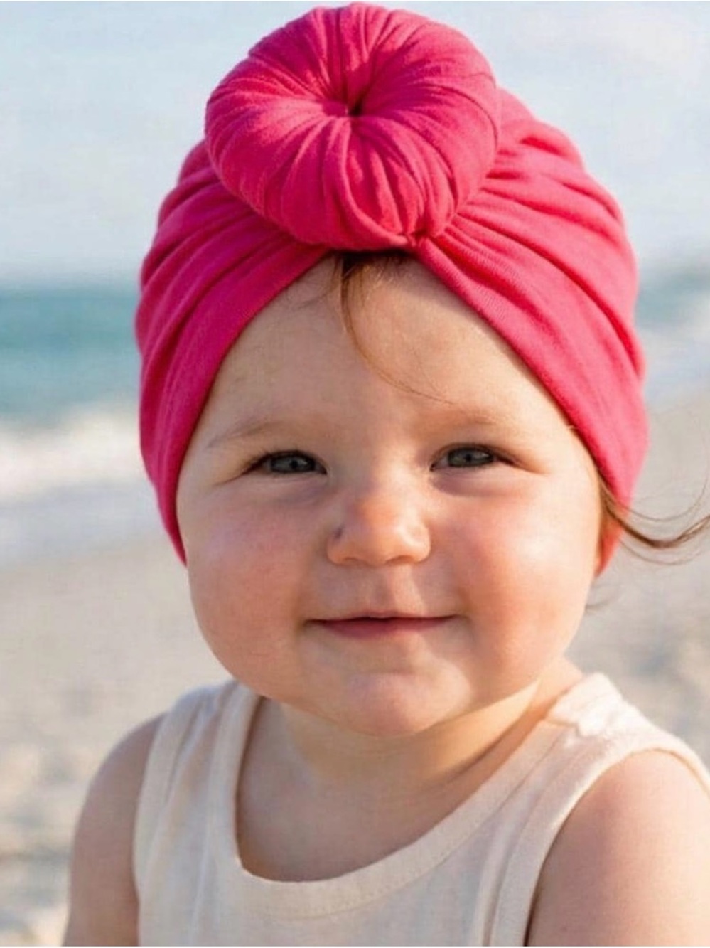 Hot Pink swim Turban Hat | Knot swimming Headwrap | baby Stretch swim cap